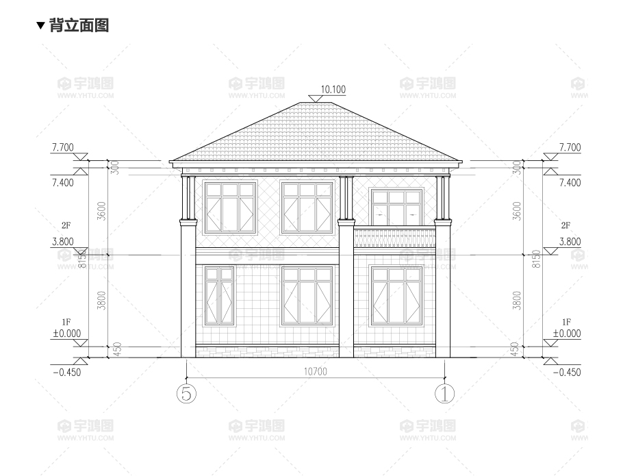 新農村兩層歐式別墅設計圖帶復式客廳